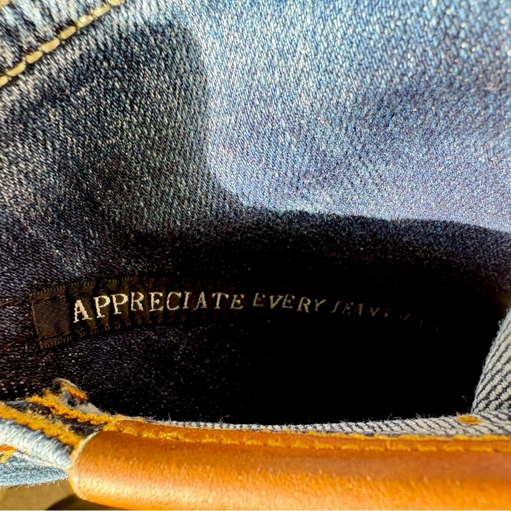 Lee‎ 101+ Heritage Jeans Hair-on-Hide Leather Patch  Blue Tonal Stitch size 29 - Picture 4 of 16